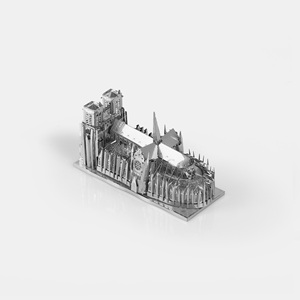 我趣! 无聊了拼个巴黎圣母院玩! 3D金属拼图DIY创意立体模型礼物
