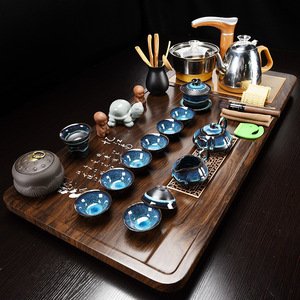 整套茶具家用办公简约茶台茶杯茶海一连体烧水电器特色茶盘整套装