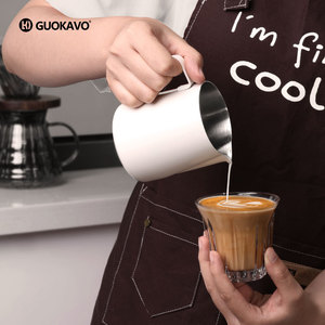 GUOKAVO打奶缸家用不锈钢拉花杯专业尖嘴咖啡拉花缸奶泡缸拉花壶