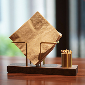 logo定制实木纸巾盒牙签筒酒店饭餐厅桌立中式抽纸餐巾纸架托商用
