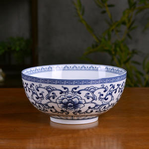 正宗景德镇高温青花陶瓷大面碗中式家用大号面碗汤碗汤盆仿古餐具