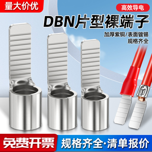 DBN1.25/8-10/14/16片形裸端头线耳冷压接线端子片型插针插片紫铜