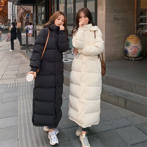 羽绒棉服女2022冬季韩版超长款到脚踝加厚棉衣艺考生时尚加长外套