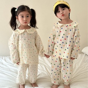 兄妹装儿童春季睡衣2024新款韩版男女小童洋气可爱纯棉家居服套装