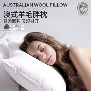 Ausgolden澳式羊毛枕助睡眠护颈椎酒店枕头家用一对成人枕头枕芯