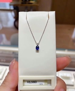 周大福代购一口价7折蓝宝石钻石18K金项链