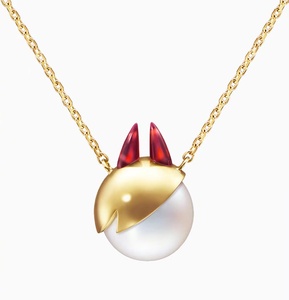 电锯人 x 珠宝品牌TASAKI 联名系列街头霸王项链珍珠镀银电锯项链