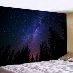 北欧ins梦幻星空森林电视机背景布客厅卧室布置房间挂布挂毯成品