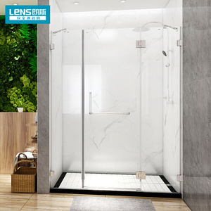 朗斯（LENS）淋浴房一字型钢化玻璃隔断形卫生间干湿分离平开门式