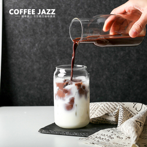 ins风网红创意易拉罐咖啡杯可乐杯玻璃牛奶茶杯莫吉托鸡尾酒杯