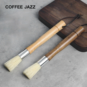 COFFEE JAZZ 猪鬃毛刷 咖啡吧台实木毛刷磨豆机接粉器粉渣清洁刷