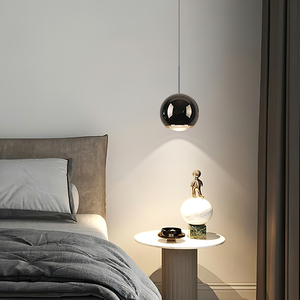 卧室床头吊灯现代意式悬浮升降可调角度吊线灯高级感轻奢中山灯具