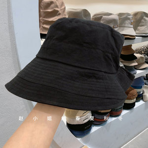 韩国帽子防晒帽女夏季防紫外线遮阳帽大檐户外显脸小黑色渔夫帽