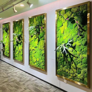 仿真植物苔藓墙装饰门简约设计绿植背景墙立体造型定制餐厅吧台布