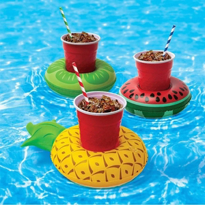 游泳圈杯垫水上饮料可乐杯座充气漂浮杯托儿童玩水游泳池漂浮玩具