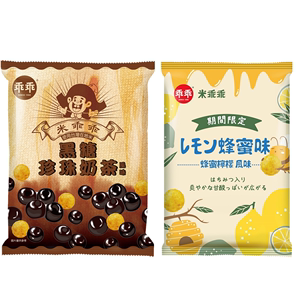 包邮 台湾进口 米乖乖-蜂蜜柠檬、黑糖珍珠奶茶风味65G