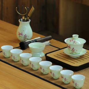 陶瓷功夫茶具套装家用办公室简约小号茶壶盖碗茶杯子整套泡茶器