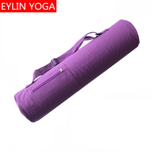 Eylin帆布背袋长筒中号收纳橡胶瑜伽垫TPE垫专用加长大拉链容量包