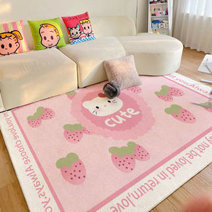 仿羊绒KT猫可爱地毯客厅奶油风小熊沙发加厚地垫居家卧室粉色装饰