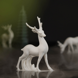 鹿摆件陶瓷客厅酒柜玄关装饰品办公室创意白瓷小鹿工艺品景观摆设