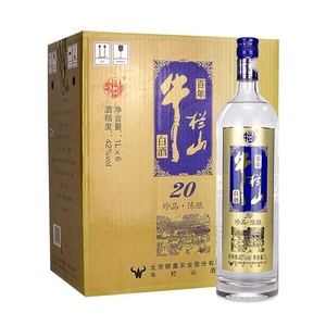 北京牛栏山二锅头土豪金（蓝标）珍品陈酿20年42度1L*6瓶整箱装