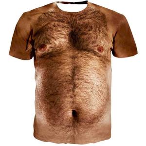 腹肌衣创意搞笑猛男肉奇葩衣服潮男短袖t恤3D立体图案个性假胸衫