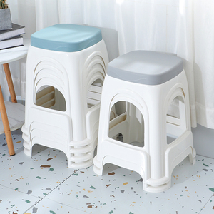 加厚塑料家用高凳大人凳子结实时尚板凳折叠餐桌凳简易椅子备用凳