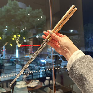 日本家用油炸加长筷子实木火锅炸油条耐高温快子捞面条高档长公筷