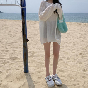 泳衣外罩衫海边度假泳衣比基尼罩衫可下水游泳外搭沙滩防晒衣温泉