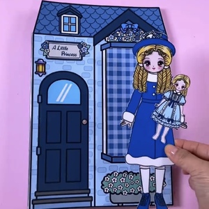 韩国纸娃娃莎拉公主和她的洋娃娃屋换装安静书儿童手工自制玩具书