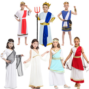 儿童节表演服装 cos罗马希腊雅典娜公主神王宙斯海神波塞冬衣服