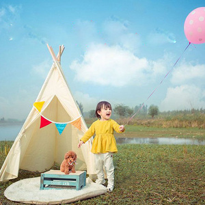 儿童摄影道具帐篷野外三角白色创意ins风宝宝游戏屋外景拍照装饰