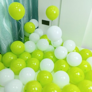 名媛之家直接拍10寸果绿色白色绿色气球拱门乳胶气球装饰布置