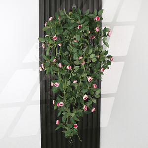 仿真植物墙面装饰小花朵壁挂室内墙壁假花藤蔓遮丑绿植墙上挂花