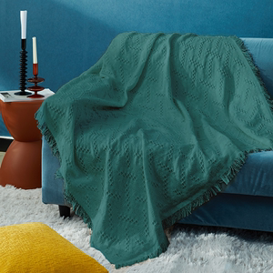 墨绿色沙发盖布高级感防猫抓沙发套四季通用防尘盖巾懒人椅子布罩