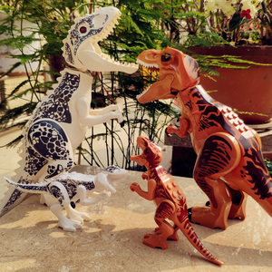 拼装积木恐龙侏罗纪食肉恐龙霸王恐龙小颗粒儿童益智男孩女孩玩具