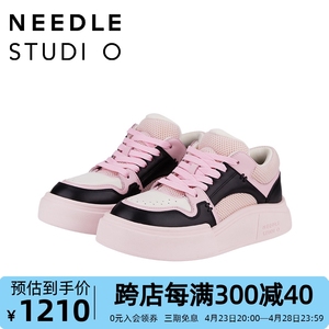 NEEDLE设计师品牌【柔软与坚韧】林小宅同款 多巴胺错位波浪板鞋