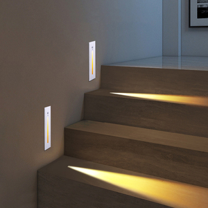 长条形LED人体感应地脚灯嵌入式楼梯踏步灯墙角过道一束光踢脚灯