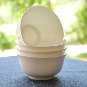 唐山纯白骨瓷家用米饭碗单个陶瓷小碗餐具套装大汤碗面碗2024新款