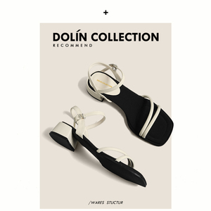 dolin collection极简风夏天鞋子女外穿法式绝美凉鞋中跟日常通勤