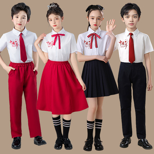 六一儿童诗歌朗诵演出服中国梦红色爱国演讲班服中小学生大合唱服