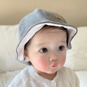 韩国进口婴儿帽子春秋纯棉保暖胎帽男女宝宝柔软针织帽可爱盆帽萌
