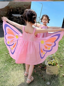 蝴蝶演出服儿童六一幼儿园表演服装虫儿飞纱裙舞蹈女童翅膀连衣裙