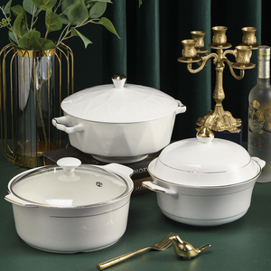 北欧骨瓷碗碟套装白色简约景德镇陶瓷餐具金边八角家用碗盘散件