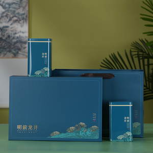 2024年新款绿茶包装盒空礼盒明前龙井毛尖雨花茶崂山通用茶叶空盒