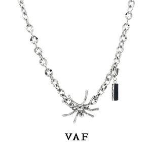 VAF设计师系列小众个性项链蜘蛛宝石男女ins潮流时尚锁骨链不褪色
