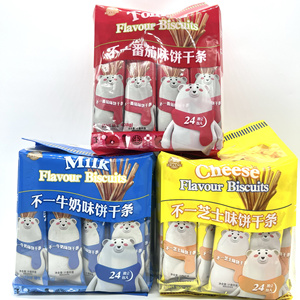香港占米不一牛奶番茄芝士味饼干条408g独立小包儿童外出休闲零食