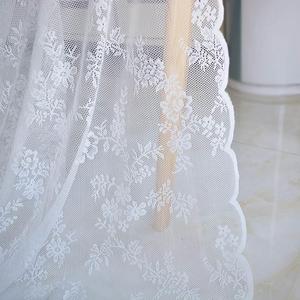 高端白色蕾丝布料窗帘纱窗 婚礼纱幔网纱甜品台道具面料布料