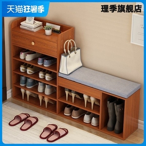 简易鞋柜家用门口可坐大容量简约置物架经济型带换鞋凳鞋架子
