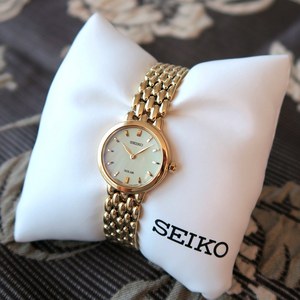代购Seiko精工手表小金表太阳能简约时尚复古优雅气质女表SUP352